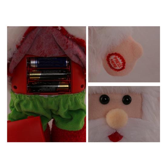 Santa Claus Ornament Electric Walking Singing Santa Toy with Funny Moves Songs Stuffed Christmas Doll Holiday Decoration