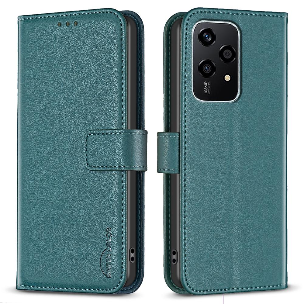 BINFEN COLOR BF17 For Honor 200 Lite Case PU Leather Wallet Magnetic Shockproof Cover