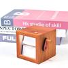 8/16 Photos DIY Wooden Rotating Picture Album Hand Motion Page-turning Photo Machine  Father's Day