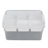 16L Plastic Storage Box Sturdy PP Clear Latching Box with Removable Tray for Toys Organization