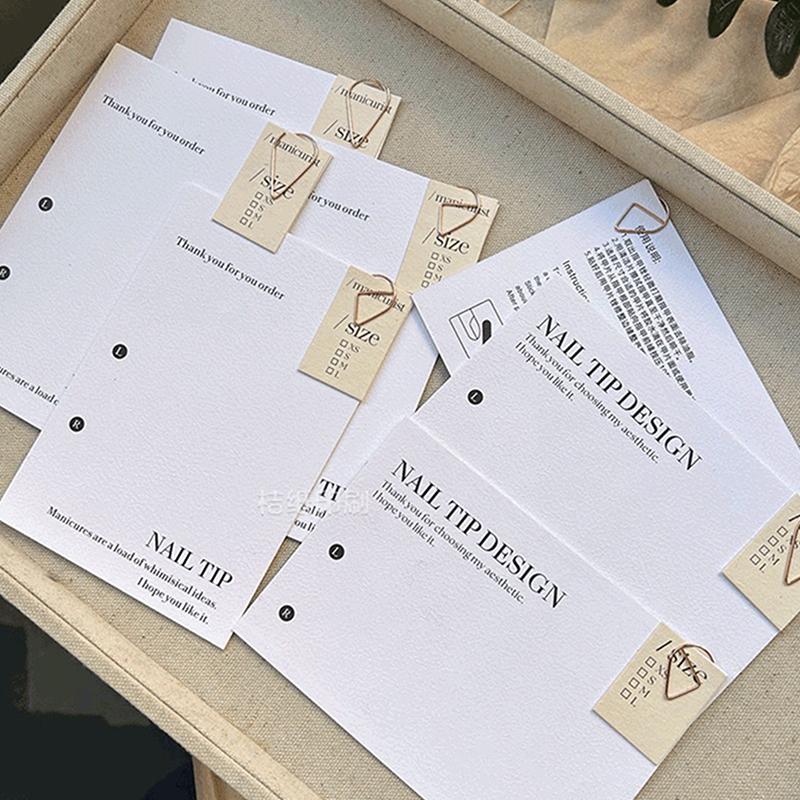 10Pcs Press-On Nail Packaging Display With Tie Bags Handmade False Nail Design Swatch Show Card Manicure Sample Display Salon