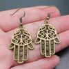 Trendy and Elegant Evil Eye Hand Talisman Amulet Drop Earrings Lucky Graduation Gift for Date Nights