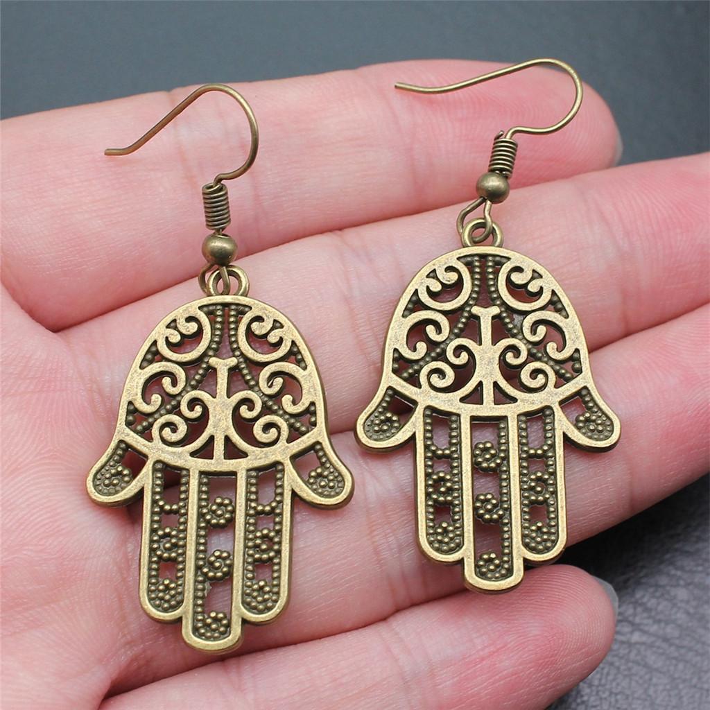 Trendy and Elegant Evil Eye Hand Talisman Amulet Drop Earrings Lucky Graduation Gift for Date Nights