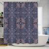 Elegant Blue Pink Floral Shower Curtain for Bathroom Decor Waterproof Fabric with Metal Hook Ring Set for Home Use Size Customiz