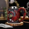 3D Embossed Gothic Flying Dragon Beer Stein 304 Stainless Steel Inner Drinking Cup Vintage