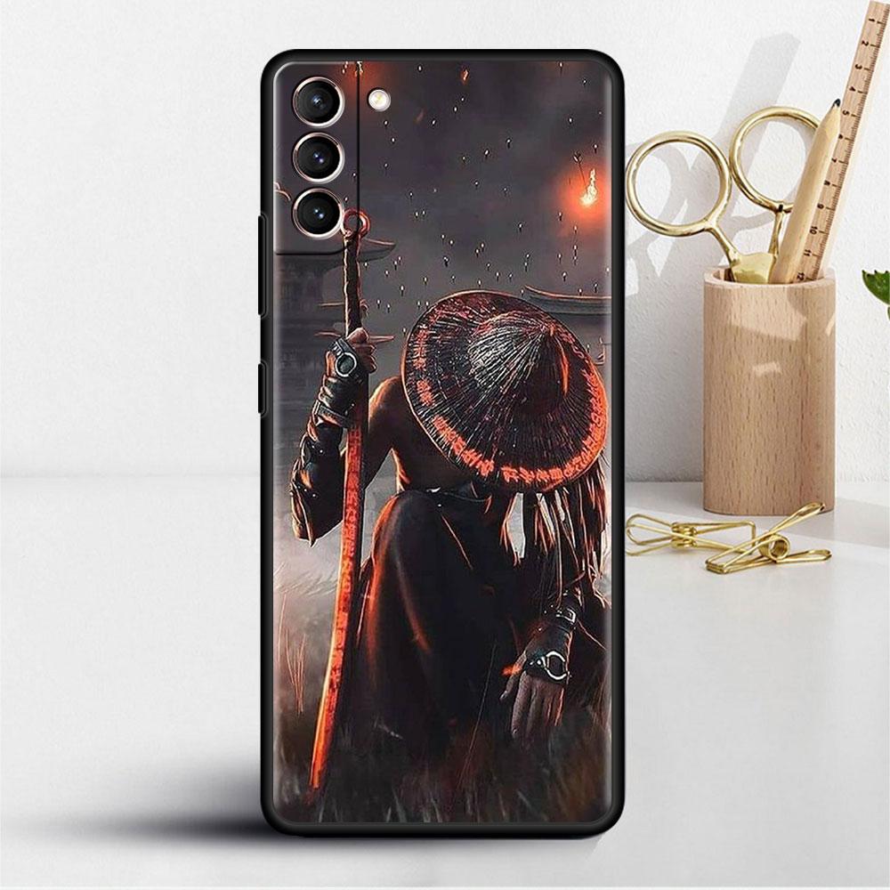 Landscape Ink Painting Japan Samurai Art Soft Case For Samsung Galaxy S22 S20 FE S21 S10 S9 Plus S8 Note 20 Ultra 10 Phone Shell