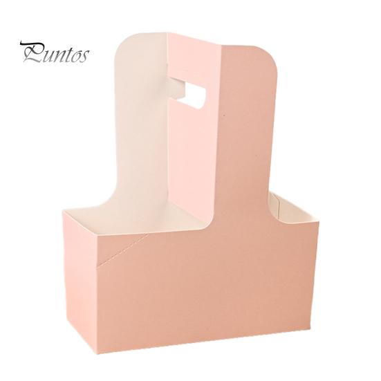 10 Pcs Disposable To-go Drink Carrier 2 or 4 Cup Paperboard Cup Holder with Handle Hot or Cold Drinks Carrier Box for Food Delivery Takeaway