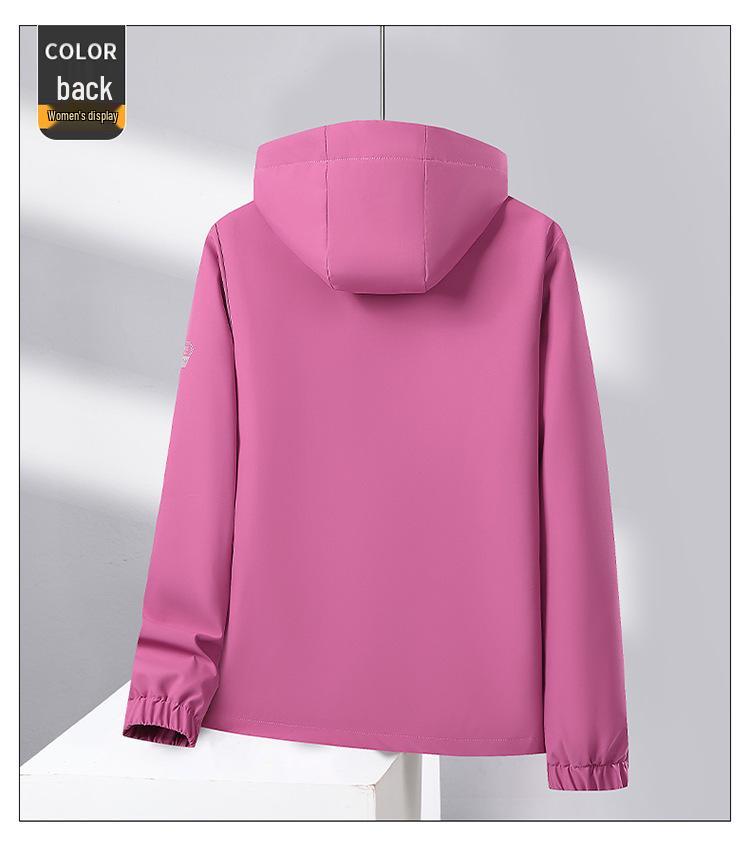 Unisex Hooded Spring/Autumn Shell Jacket - Water Repellent, Single Layer for Outdoors
