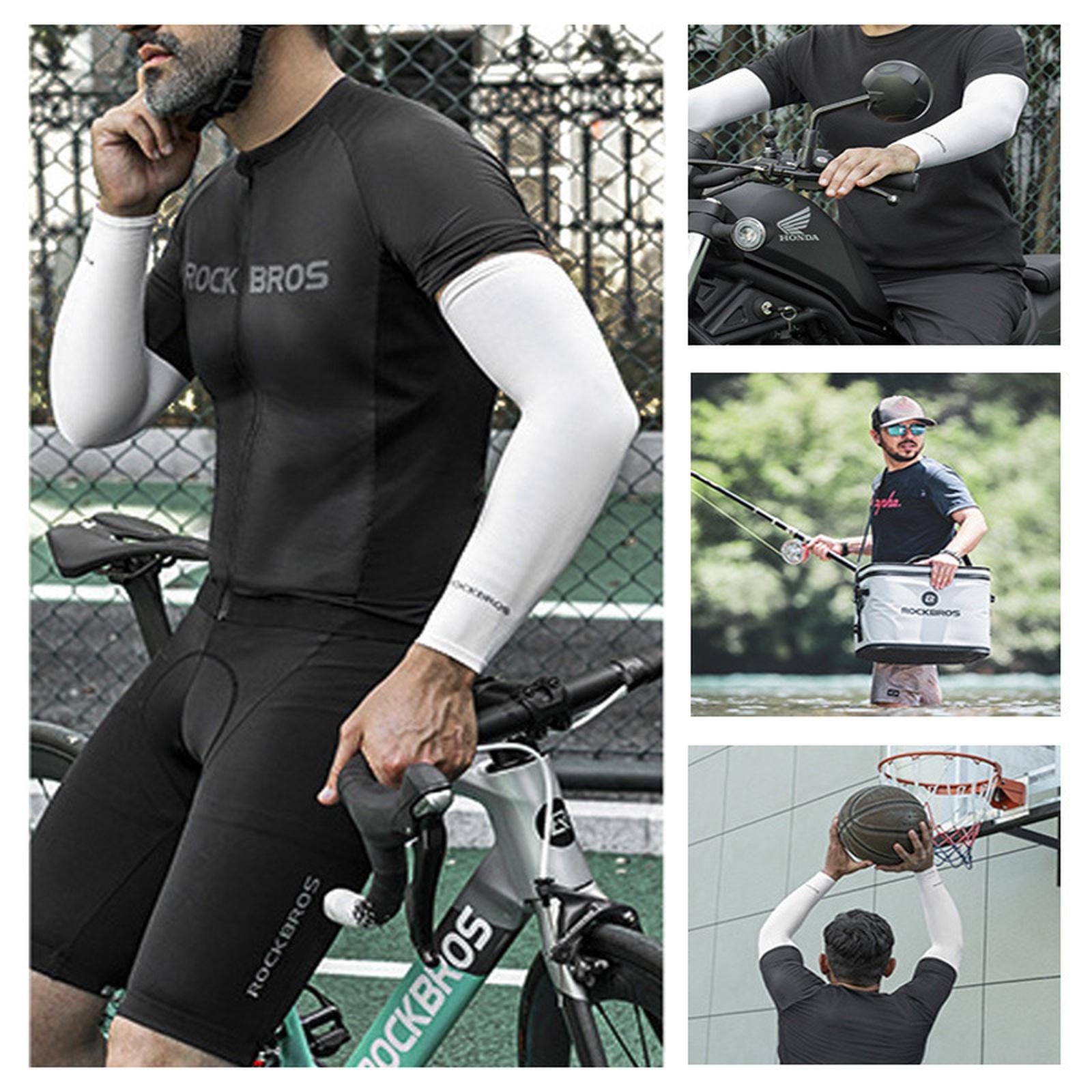 

1Pair Summer Sunscreen Sleeves Ice Silk UV Gloves Arm Sleeves Quick Dry Arm Warmer Men Women Sunscreen Sleeves One Size белый