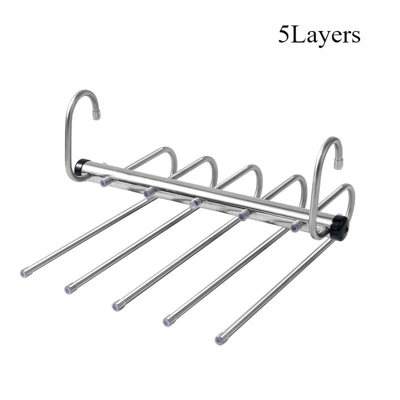 

Wardrobe Organizer Shelves Folding Pants Hangers with Non Slip Cap Scalable Scarf Organizer Racks Foldable Magic Pants Hangers