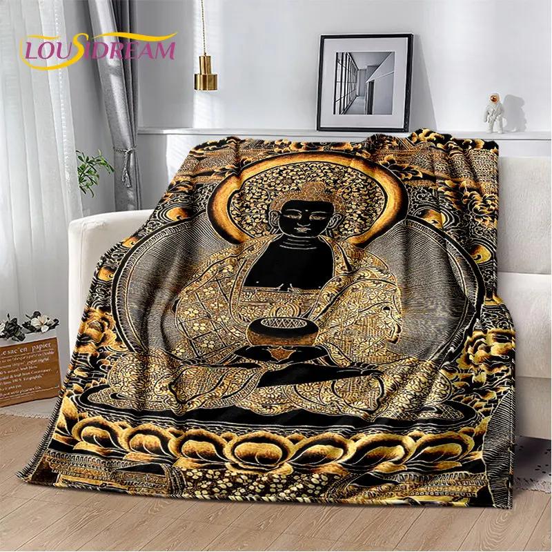 Sakyamuni Buddha Buddhism Tro Religion Mjuk Plyschfilt, Flanellfilt Pläd för Vardagsrum Sovrum Säng Soffa Be