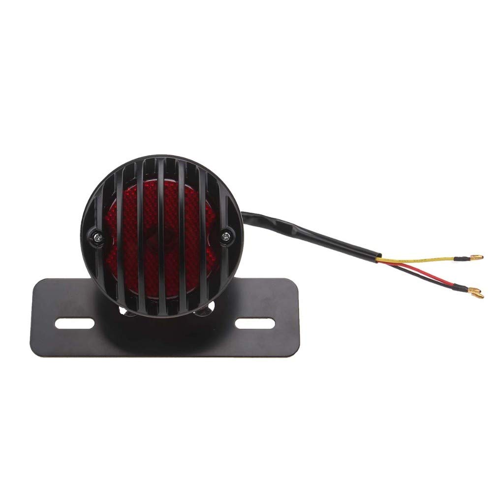 ONGMEIL Motorcycle Tail Lamp Round with Number Stay Magna Shadow