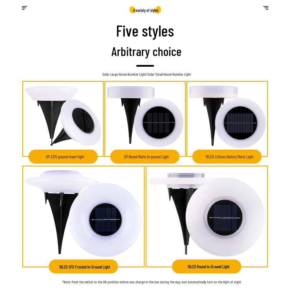 Waterproof Solar In-ground Lawn and Courtyard Lights for Outdoor Decoration