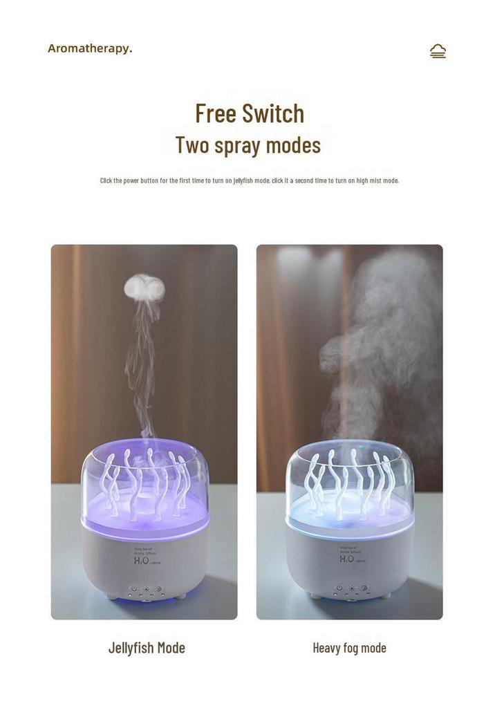 Kwallen Aroma Diffuser & Luchtbevochtiger - Etherische Olie Spray Lamp voor Slaapkamer Sfeer