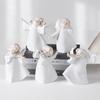 White Ceramic Little Angel Singing Group Ornaments Holiday Home Decor Gifts for Christmas and Other Festivals