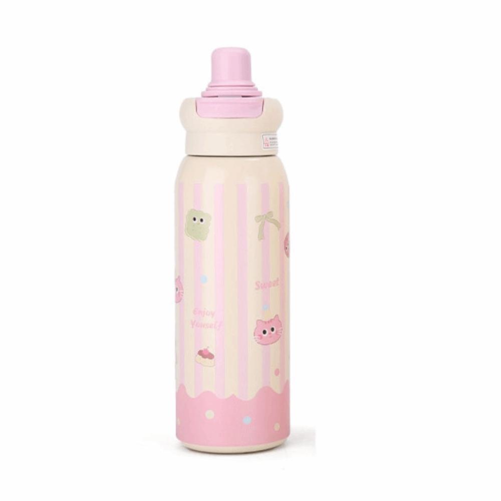 Leak Proof 600ml Insulated Bottle Small Mouth Coffee Thermos Mug Cartoon Vacuum cup  New Year Gift