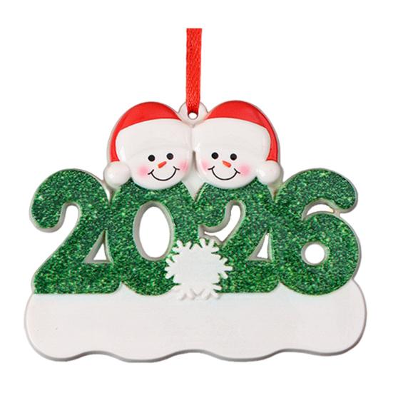 2026 Christmas Family Ornament Santa Hat Snowman DIY Family Name Xmas Tree Hanging Decoration Holiday Gift