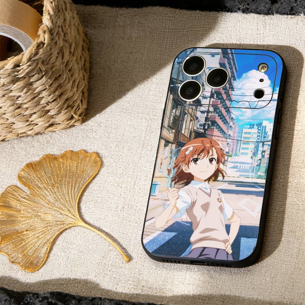 M-Misaka Mikoto Phone Case For iPhone 17,16,15,14,13,12,11 X XR Plus,Soft Silicone Black Cover