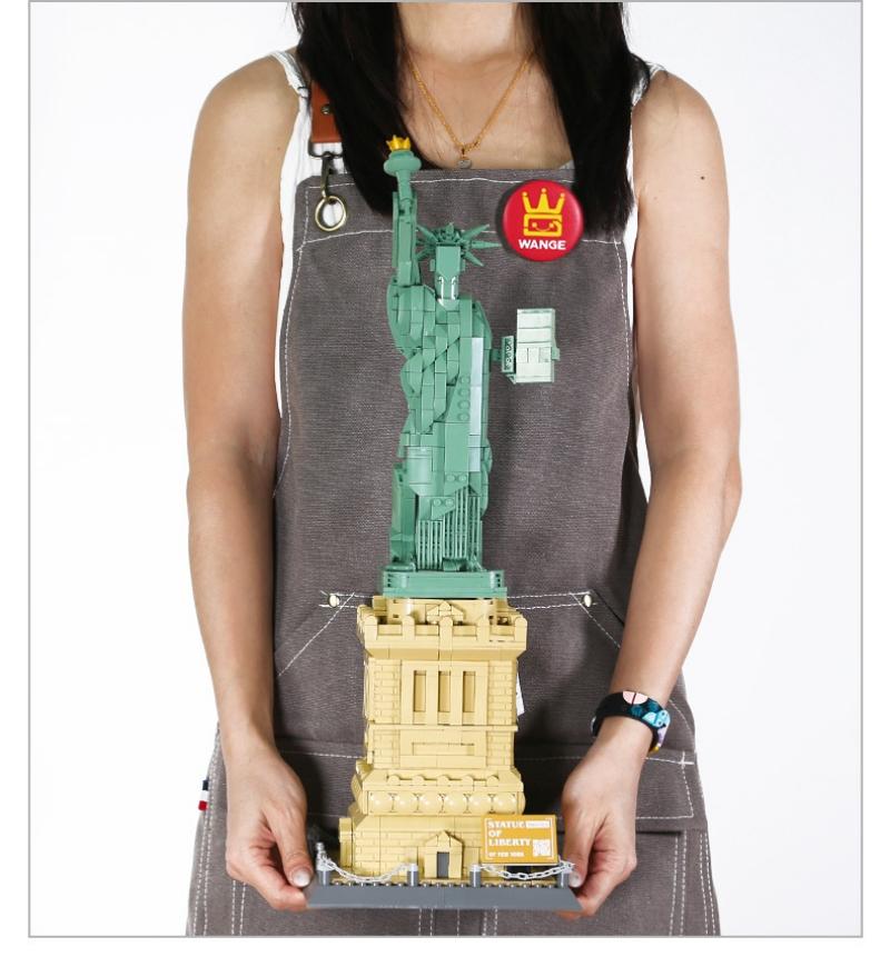 Non-Toxic 1409Pcs Architecture Statue Of Liberty Large Collection Building Blocks Set Model Gift For Kids And Adults Compatible