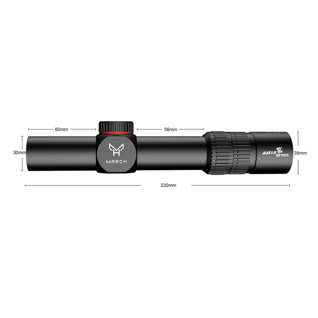 Skeery HT 1.2-6x24WA Riflescope, Variable Magnification Airsoft Sight, Short Scope, Electric Gun Scope, Mounting Ring Included