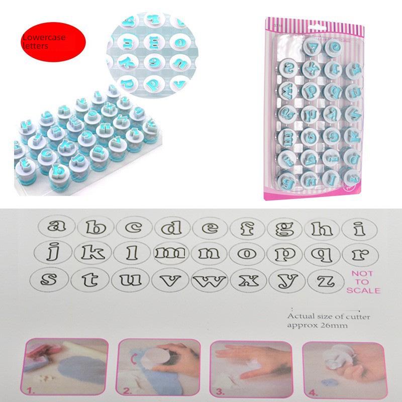 DIY Cookie Mold Set: 36pcs Uppercase, Lowercase Letters & Numbers for Fondant and Chocolate.