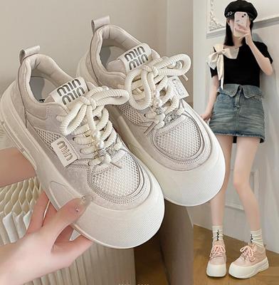 Moda Mujer Zapatillas Blancas Otoño Cordones Suela Gruesa Casual Planas Antideslizantes Para Caminar al Aire Libre Zapatos Deportivos de Skate Sapatos Femininos