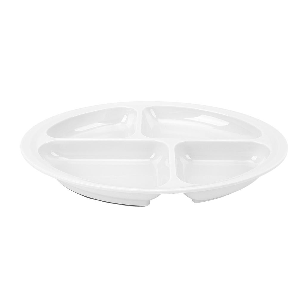 Divider Plate 4 Compartments Anti Slip Mat Round Portion Control Section Plate for Children Elderly Disabled