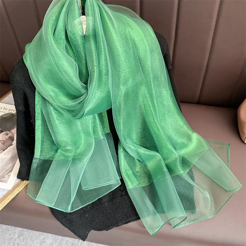 Silk Wool Scarf for Women Solid Scarves Shawls Wraps Pashmina Hijab Foulard Femme Beach Stoles Bandana Luxury Brand Poncho
