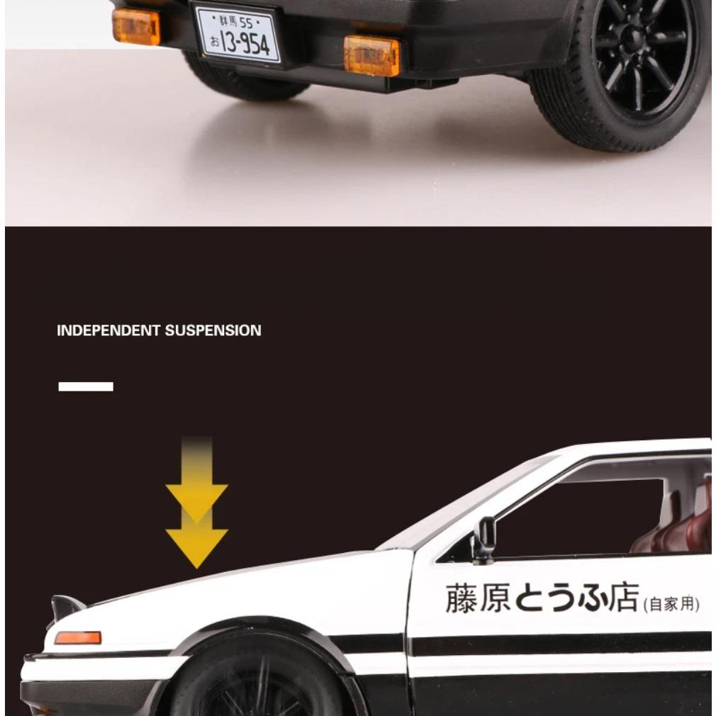 1/20 Movie Car INITIAL D Toyota AE86 Alloy Car Model Diecast & Toy Vehicles Metal Car Model Simulation Sound Light Toy Gift