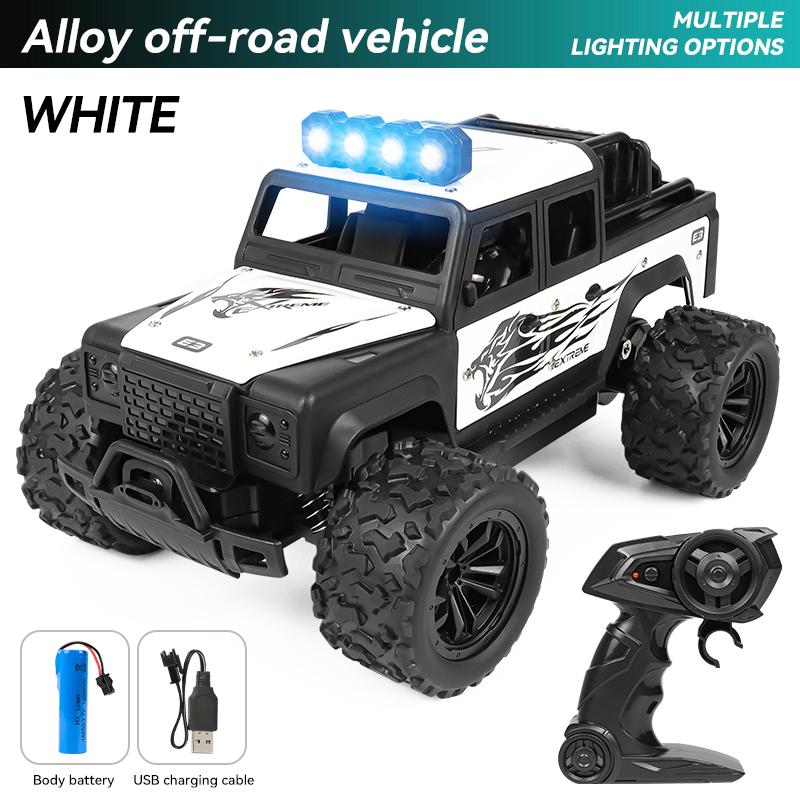 1:16 High Speed Off-Road Alloy RC Cars Police Truck Jeep with Music Sound and LED Lights 2.4G Remote Control Cars Outdoor Toy