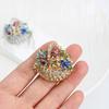 Rhinestone Creative Flower Basket Brooch French Luxury Vintage Pin Fashion Niche High-end Suit Accessories Women's Corsage CLE