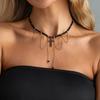 IngeSight.Z Trend Creative Crystal Beaded Chain Choker Necklace Women Exquisite Cross Rhinestone Tassel Pendant Necklace Jewelry