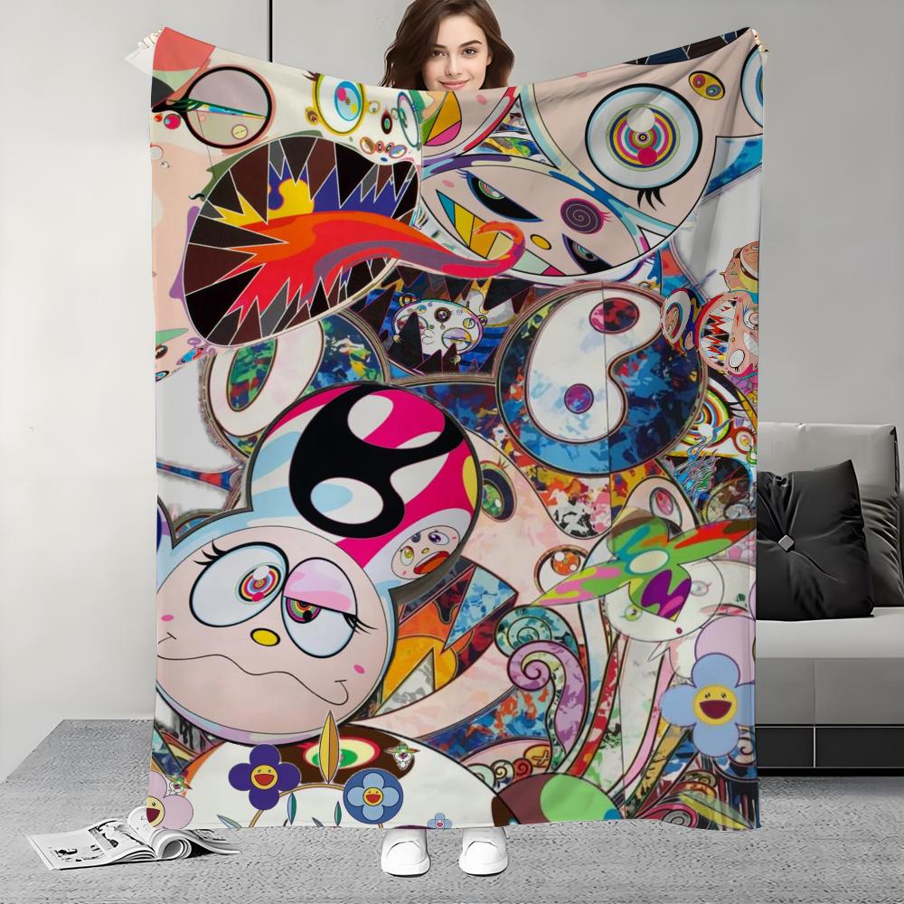 Couverture Design Art T-Takashi M-Murakami-S Légère Pour Dortoirs, Siestes, Salon, Bureau, Canapé, Toutes Saisons