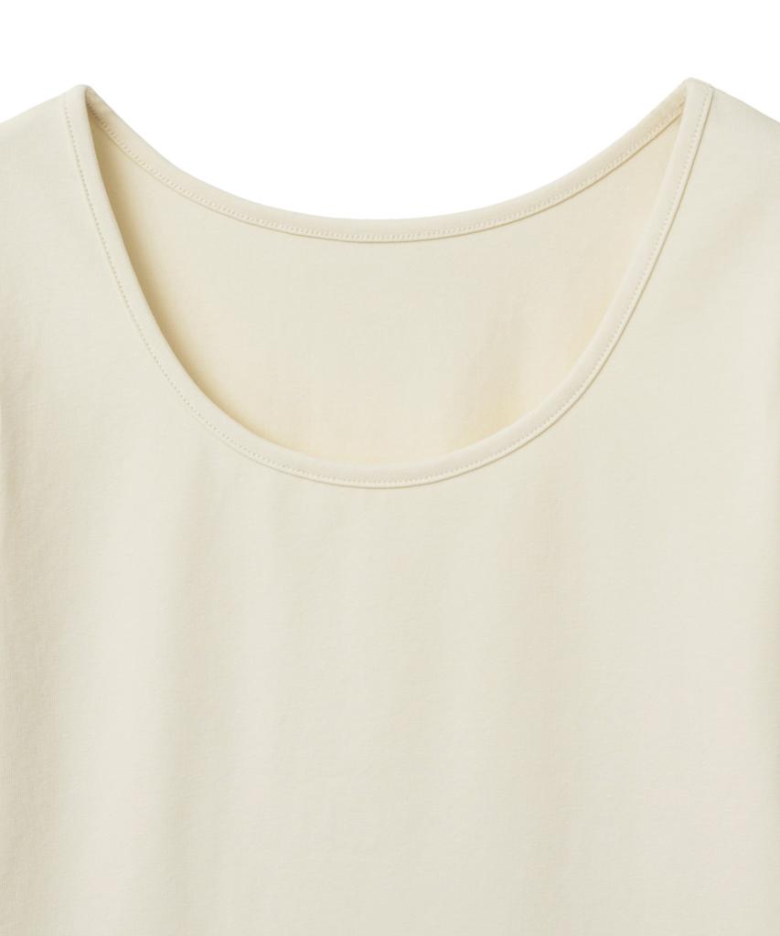NOIRER FOR WOMAN U-Neck Two-Way T-Shirt (Cream)