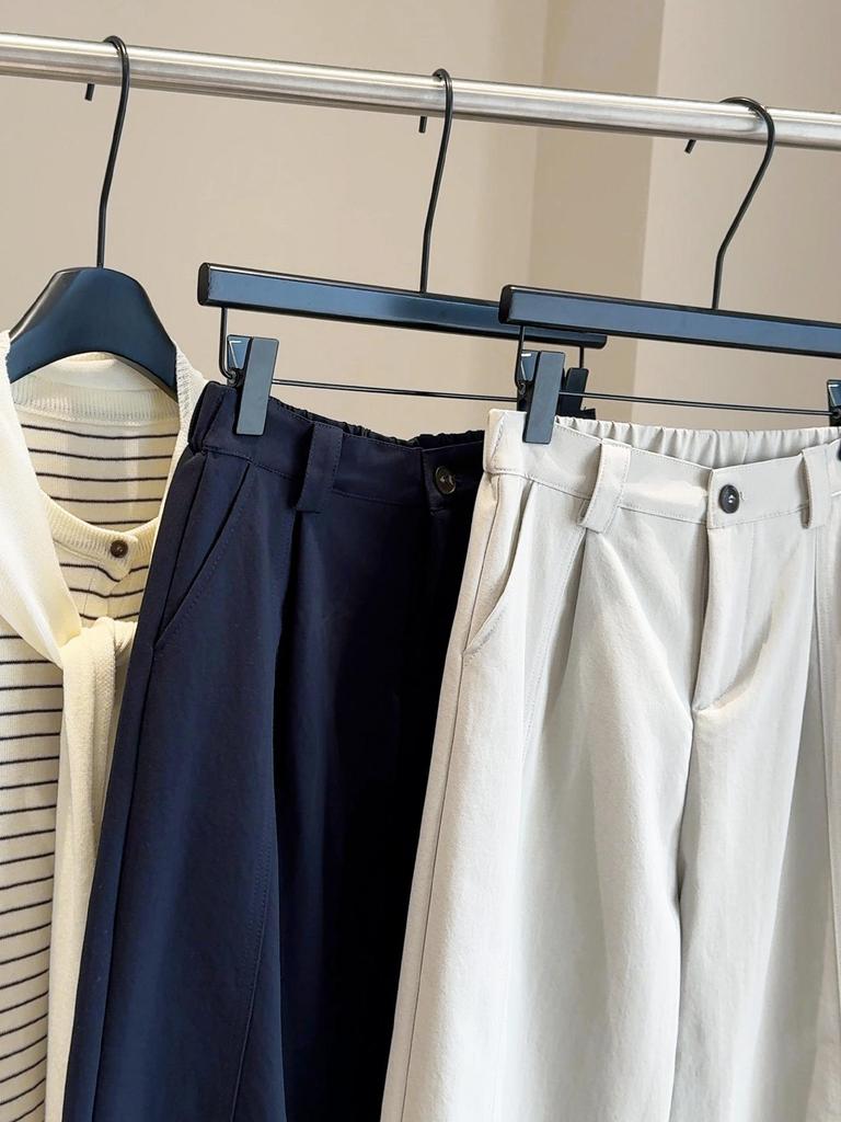 Women's High-Waisted Wide-Leg Casual Drape Pants: Slimming, Versatile, Straight-Leg, Loose Fit, Long Length, Autumn 2025 Collection.