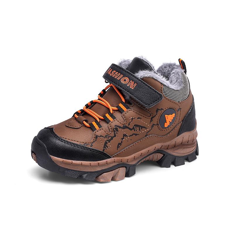 Kinder Baumwollschuhe Winter Jungen und Mädchen Fleece verdickte Schneesportschuhe mittlere und ältere Kinder Outdoor rutschfeste Wanderschuhe Großhandel