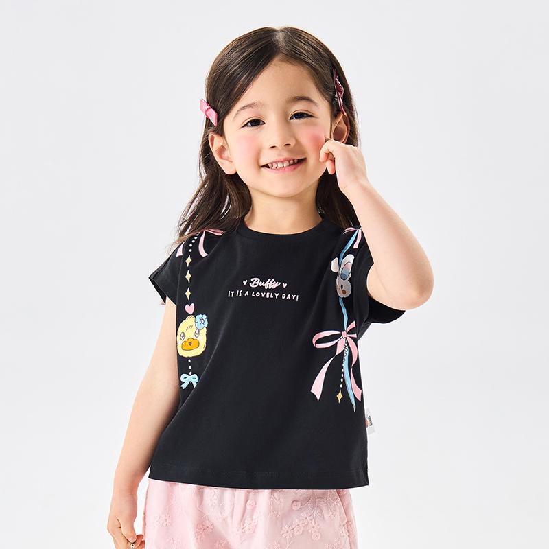 B. Duck children's clothing with playful print design for summer 2026 fashion short sleeved T-shirt