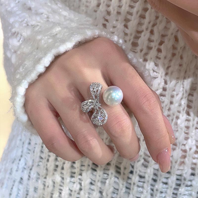 Platinum Zircon Multilayer Open Ring: Exquisite, Light Luxury, High-End Fashion, Versatile Jewelry Design