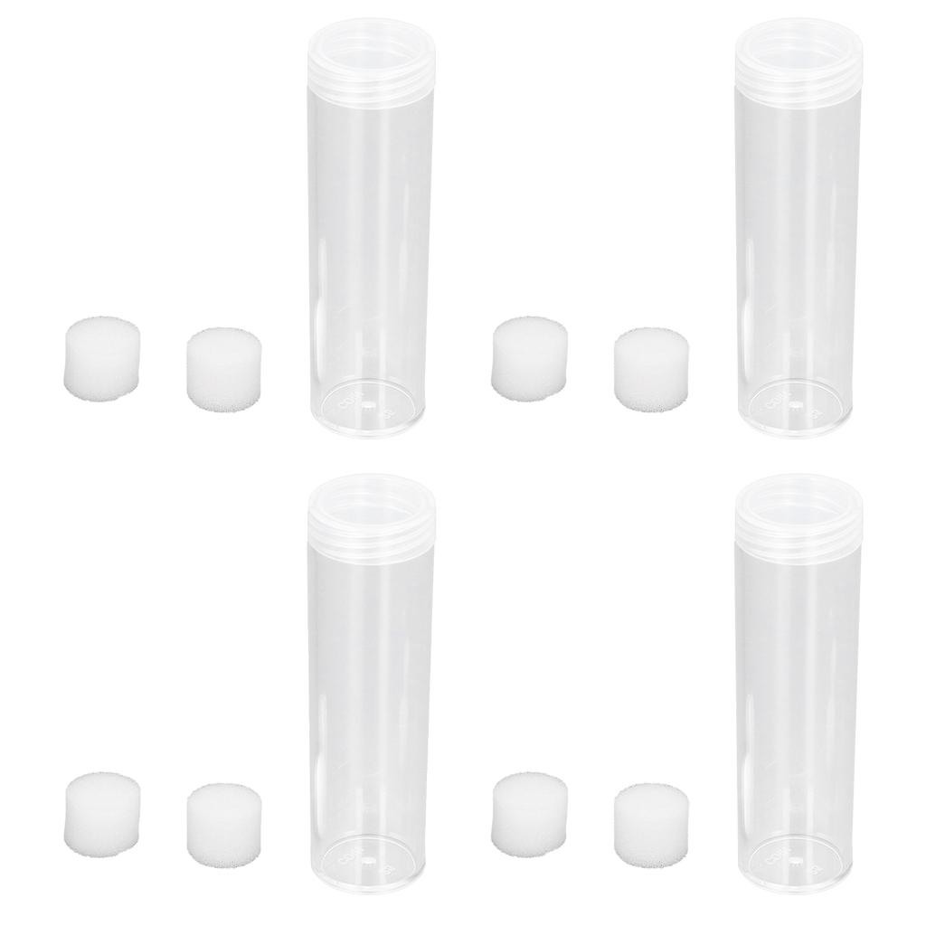 Round Clear Coin Tube Plastic Coin Storage Tubes with Cushion Sponge for 25mm 0.98in Coins Collection