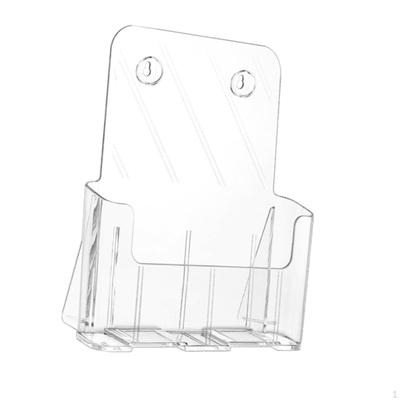 Acrylic Brochure Holder Clear Display Stand Pamphlet Organizer Wall Mount or Countertop for Menu