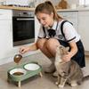 Elevated Pet Double Bowls For Cats & Dogs - -Spill, -Tip Plastic Food & Water Bowls With Neck Comfort Support