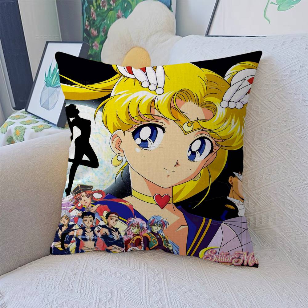 S-Sailor M-Moon Girl Anime Pillow Gift Home Office Decoration Pillow Bedroom Sofa Car Cushion Coverpillow Case