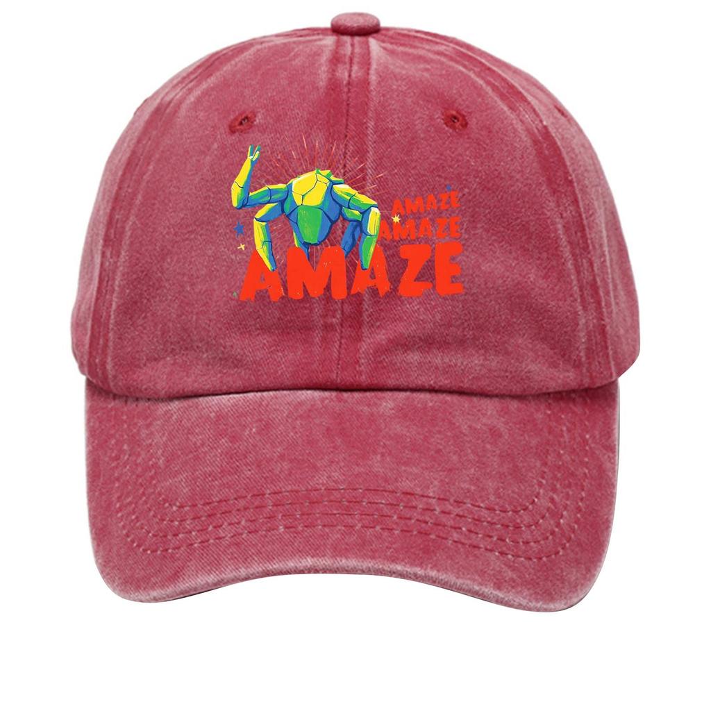 Washed Cotton Baseball Cap With Printed Distressed Soft Top Denim Hat For Men, European And American Retro Hat