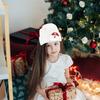 Winter Hats For Women Knitted Snow Beanie Warm Hat With Santa Claus And Bow Bell For Christmas Party Holiday Winter Snow Hiking