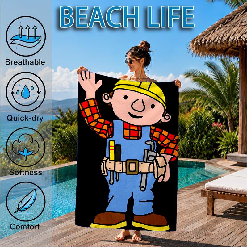 Das Abenteuer-Strandtuch des Bauherrn, Superweiche Mikrofaser, Perfektes Geschenk für Sie/Ihn, Geburtstag, für Pool, Strand, Reisen, Dekoration Strandparty