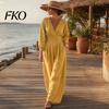 Everyday Wear Jumpsuit Women's Long Sleeve Jumpsuit, Deep V Neck Loose Wide Leg All Day Comfort Rompers, High Waist Summer Casual One Piece