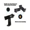 360 Degree Mobile Phone Universal Clip Compatible For iphone Tripod Mount With 1/4 Screw Cellphone Holder Desk Tripod Adapter