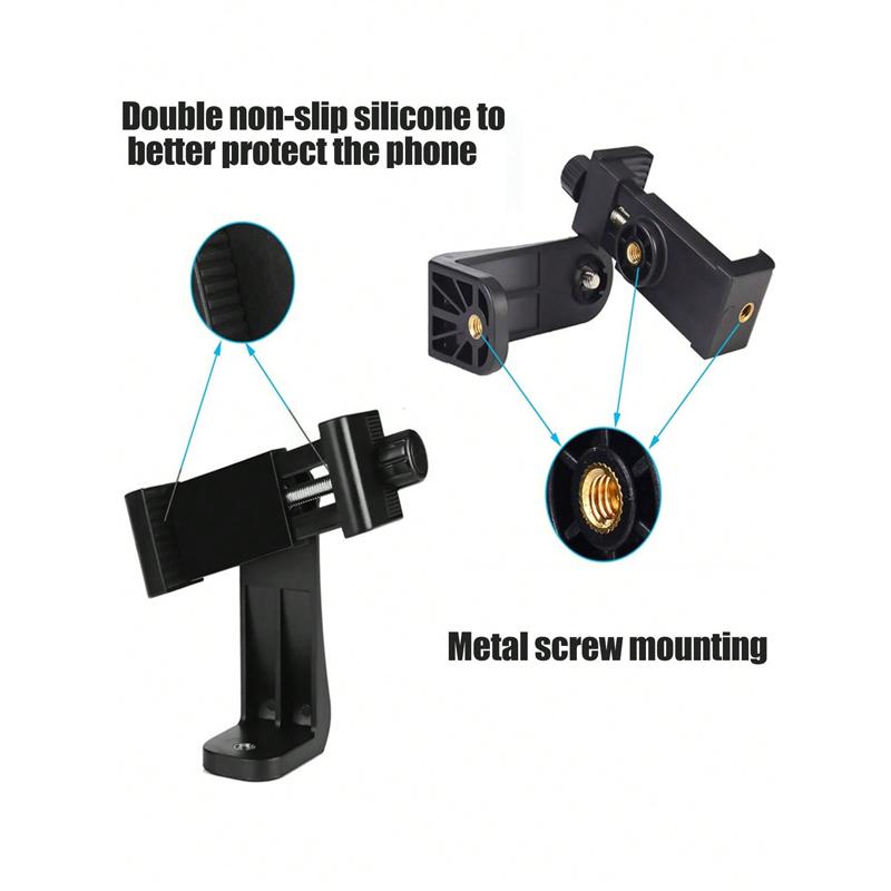 360 Degree Mobile Phone Universal Clip Compatible For iphone Tripod Mount With 1/4 Screw Cellphone Holder Desk Tripod Adapter