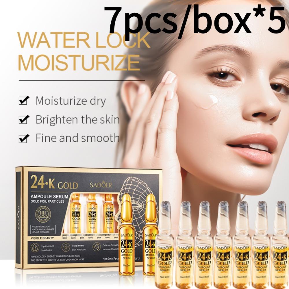 SADOER 24k Gold Ampoule Essence Moisturizing Brightening Hydrating Facial Essence Vitamin C Facial Essence