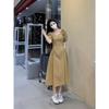 French Style Vneck Puff Sleeve Maxi Dress For Women Summer Casual Slim Fit